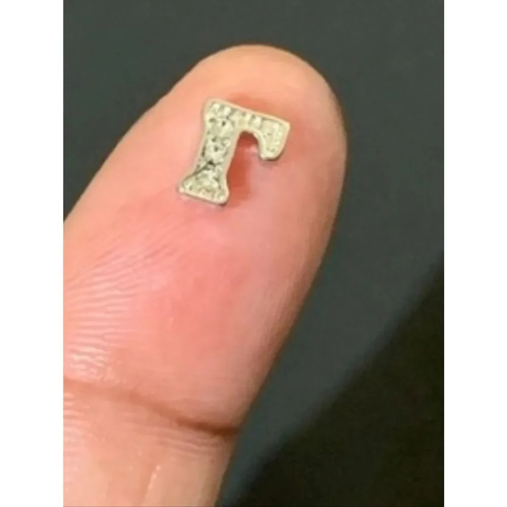 O Initial Crystal Accent Charm For Floating Lockets